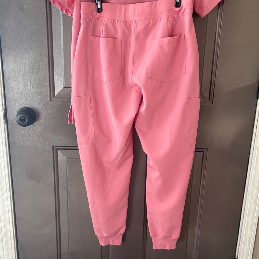 Mandala Bubblegum Pink Women's Scrub Set (small top, small-petite bottoms) - Picture 4 of 6